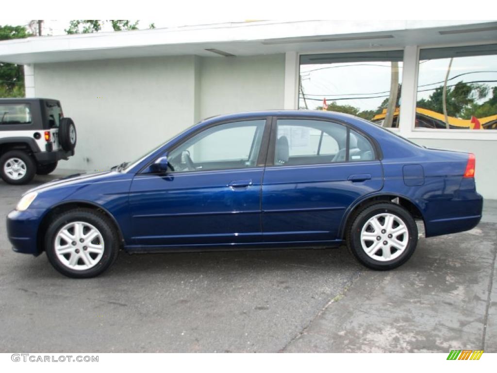 2003 Civic EX Sedan - Eternal Blue Pearl / Gray photo #7