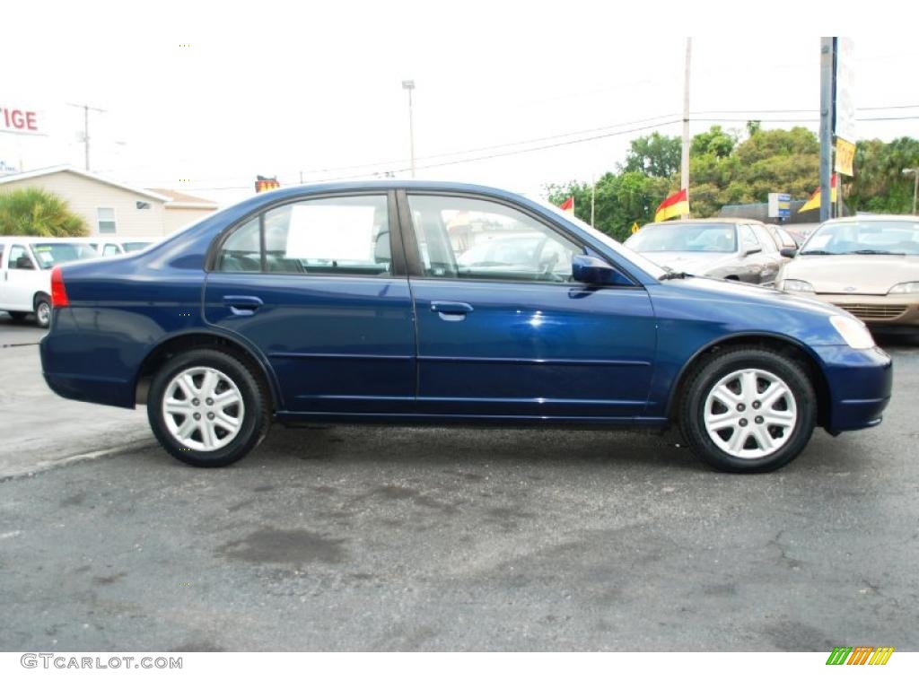 2003 Civic EX Sedan - Eternal Blue Pearl / Gray photo #9