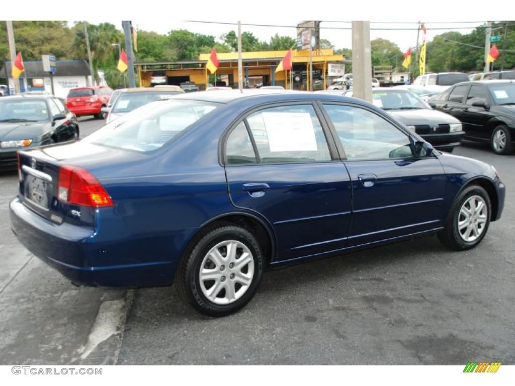 2003 Civic EX Sedan - Eternal Blue Pearl / Gray photo #10
