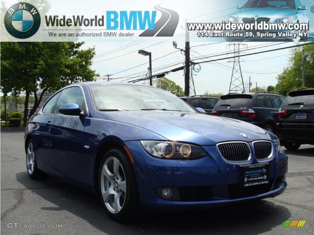 2007 3 Series 328xi Coupe - Montego Blue Metallic / Grey photo #3