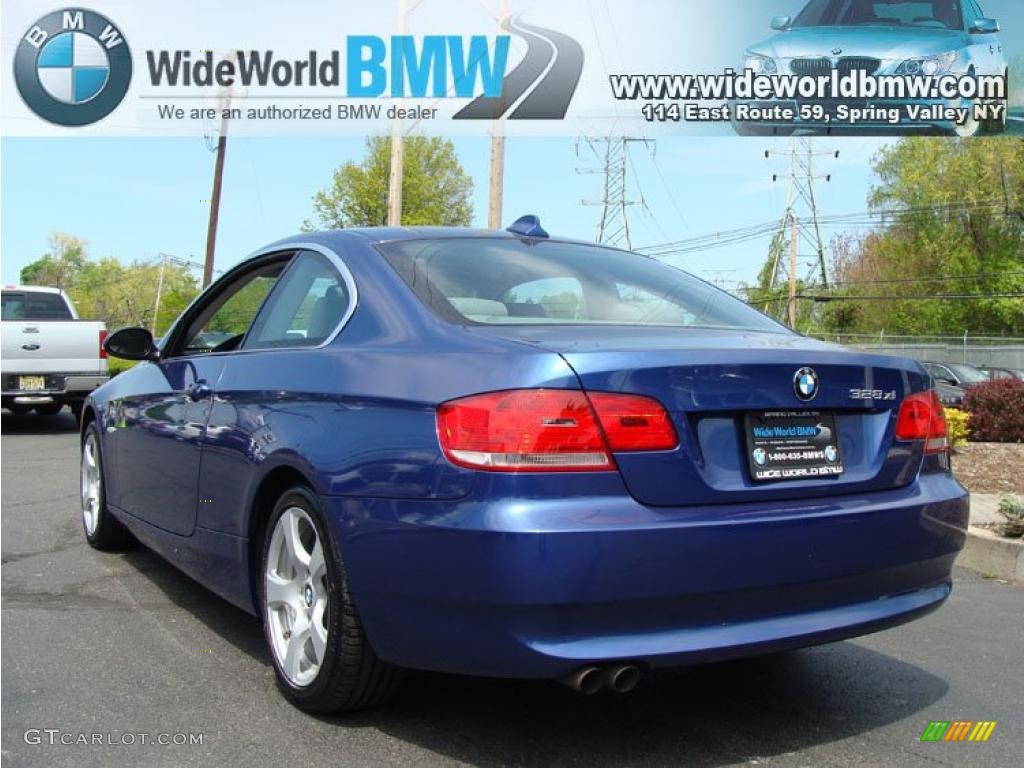 2007 3 Series 328xi Coupe - Montego Blue Metallic / Grey photo #6