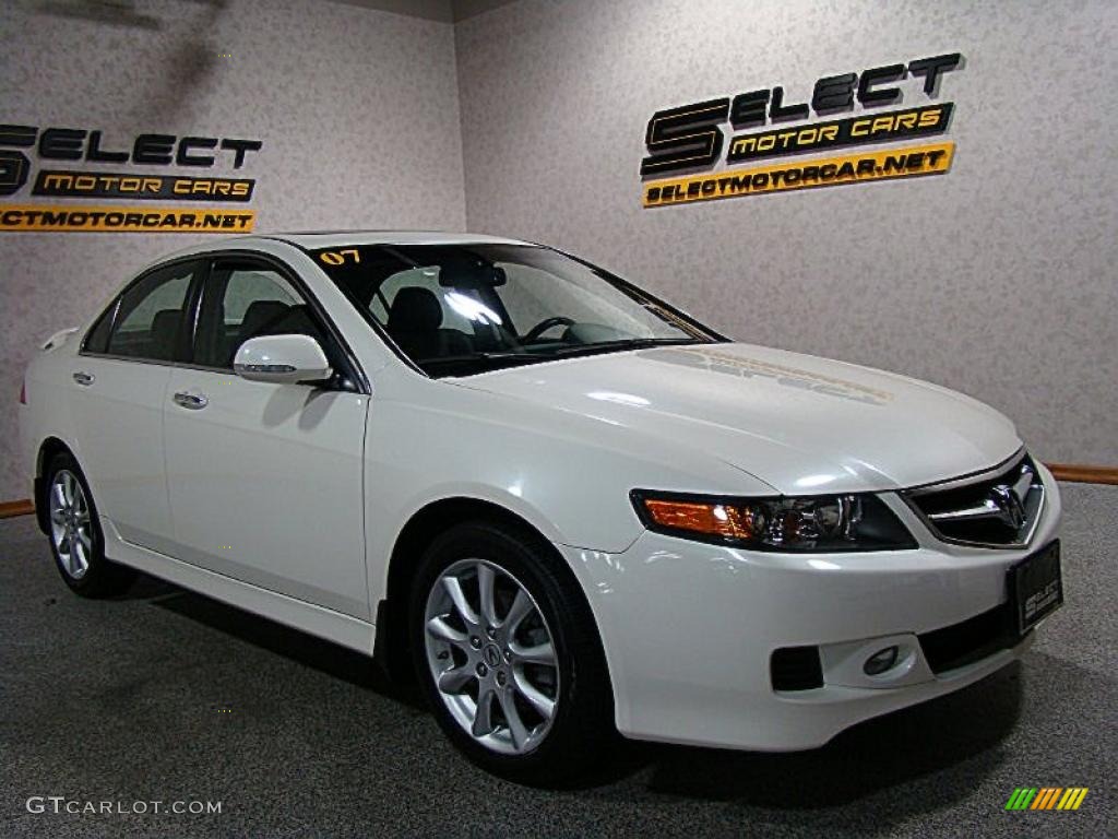 2007 TSX Sedan - Premium White Pearl / Ebony photo #1