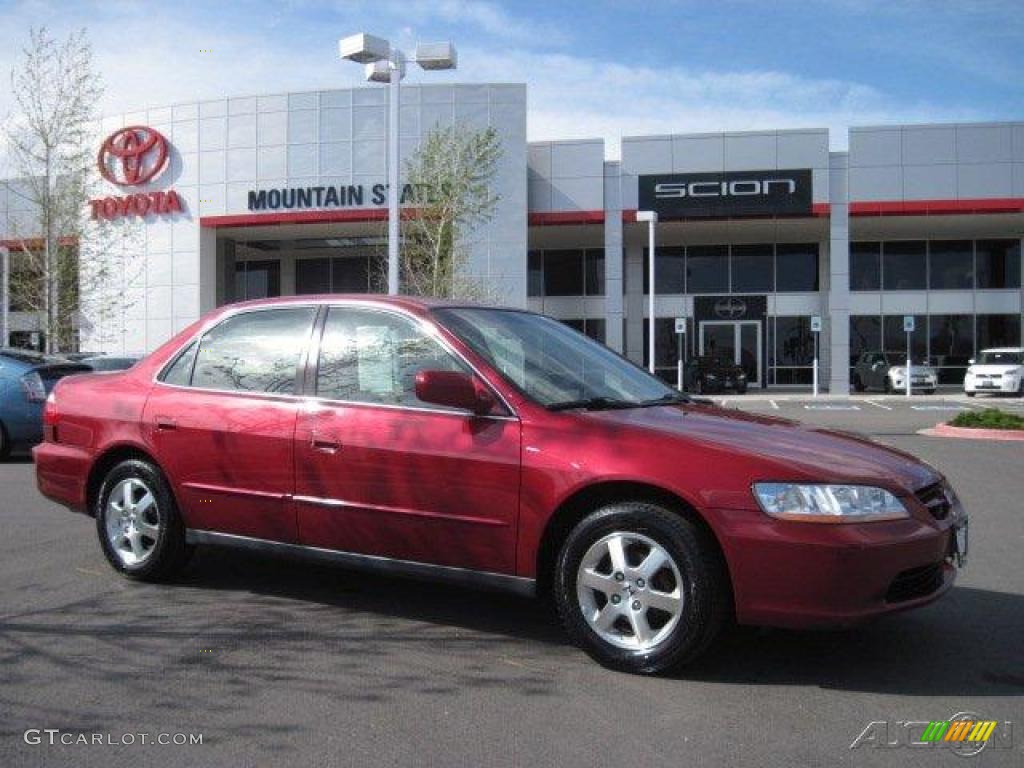 2000 Accord SE Sedan - Ruby Red Pearl / Ivory photo #1