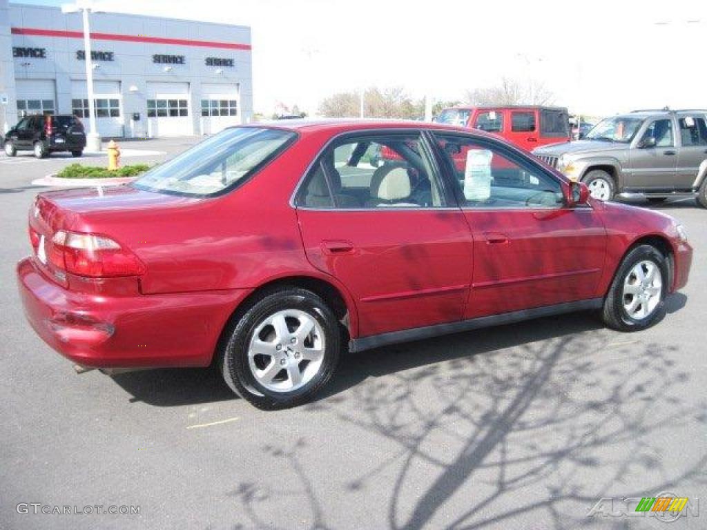 2000 Accord SE Sedan - Ruby Red Pearl / Ivory photo #2