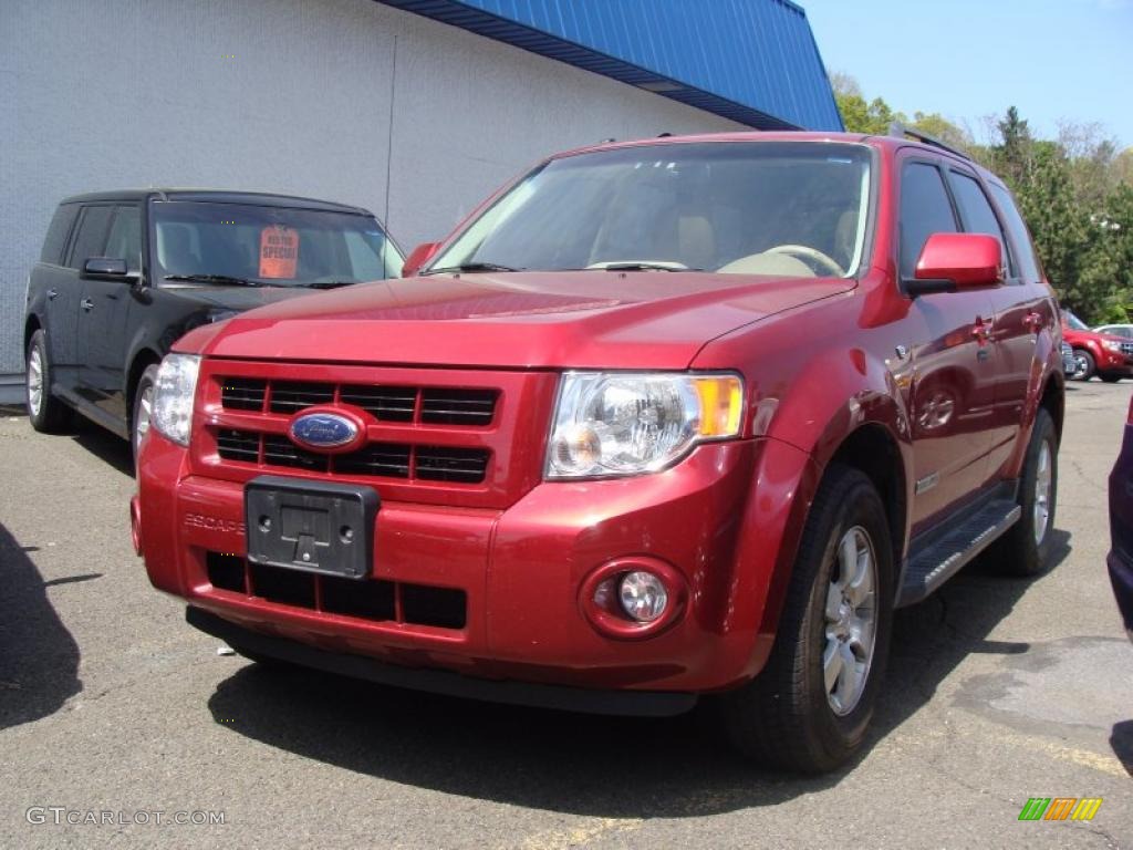 2008 Escape Limited 4WD - Redfire Metallic / Camel photo #1