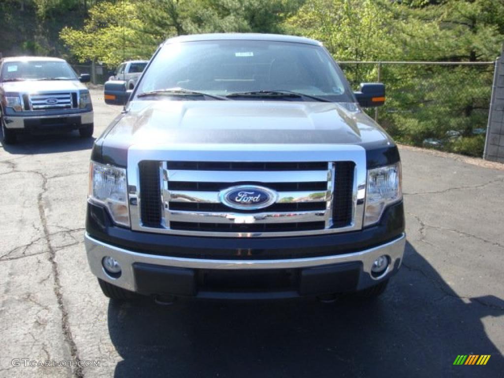 2010 F150 XLT SuperCab 4x4 - Tuxedo Black / Medium Stone photo #11