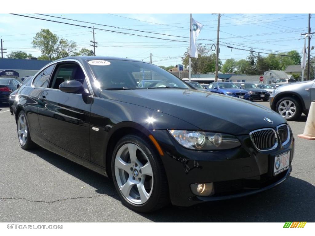 2007 3 Series 328i Coupe - Jet Black / Black photo #3