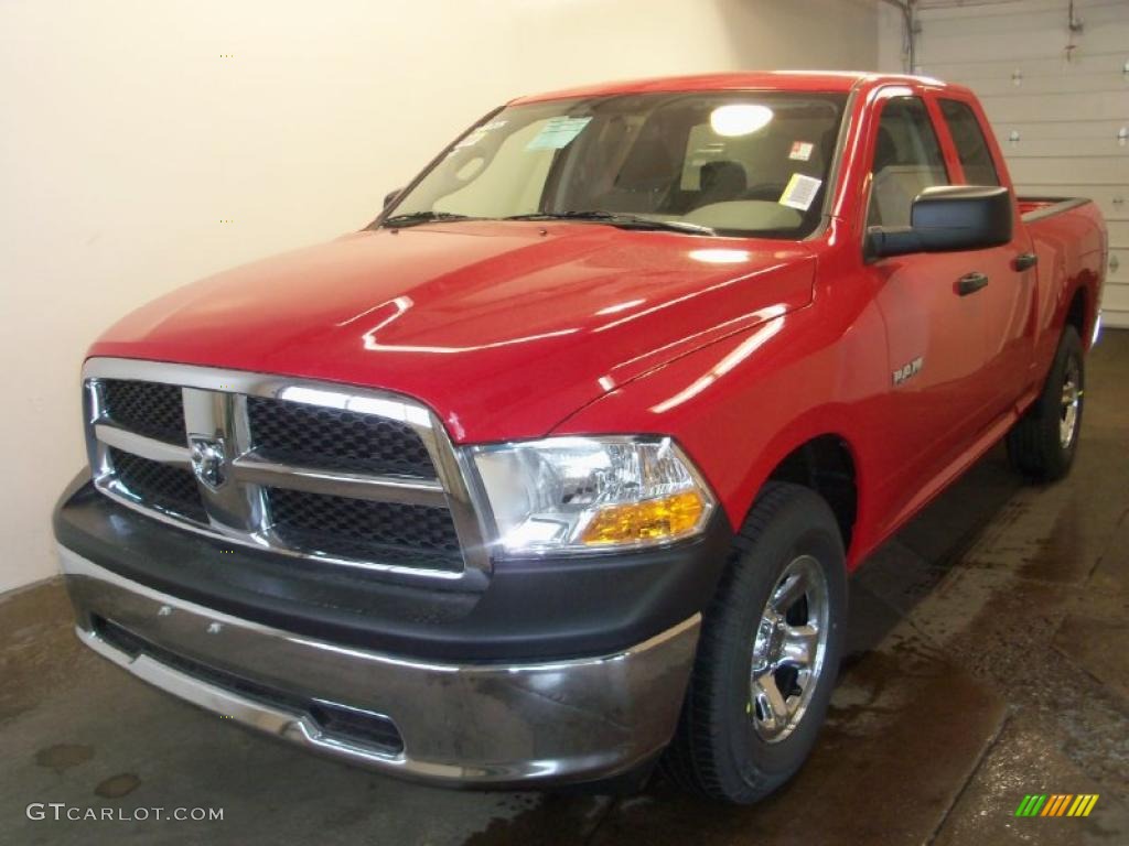 2010 Ram 1500 ST Quad Cab 4x4 - Flame Red / Dark Slate/Medium Graystone photo #1