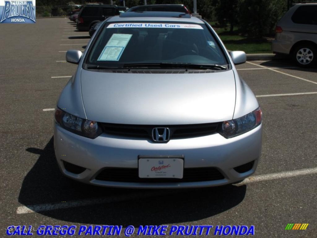 2006 Civic EX Coupe - Alabaster Silver Metallic / Black photo #4