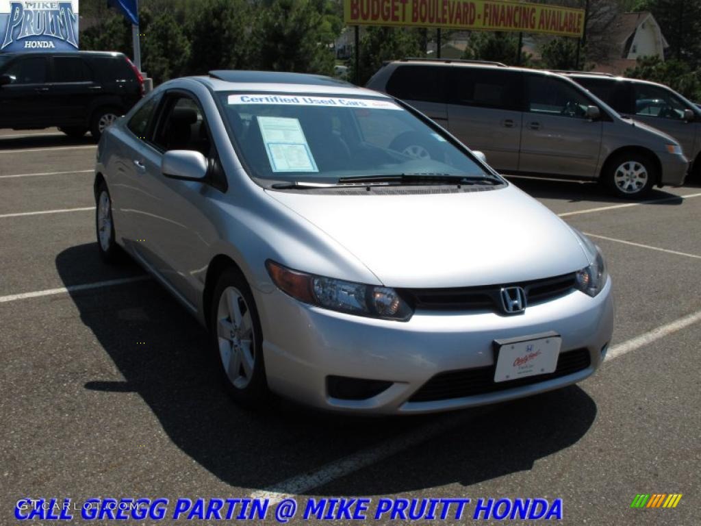 2006 Civic EX Coupe - Alabaster Silver Metallic / Black photo #5