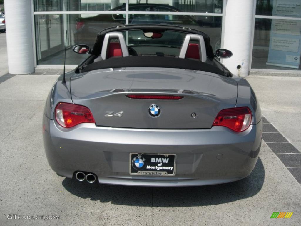 2008 Z4 3.0i Roadster - Space Grey Metallic / Dream Red photo #10