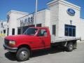 Vermillion Red 1997 Ford F350 XL Regular Cab 4x4 Chassis