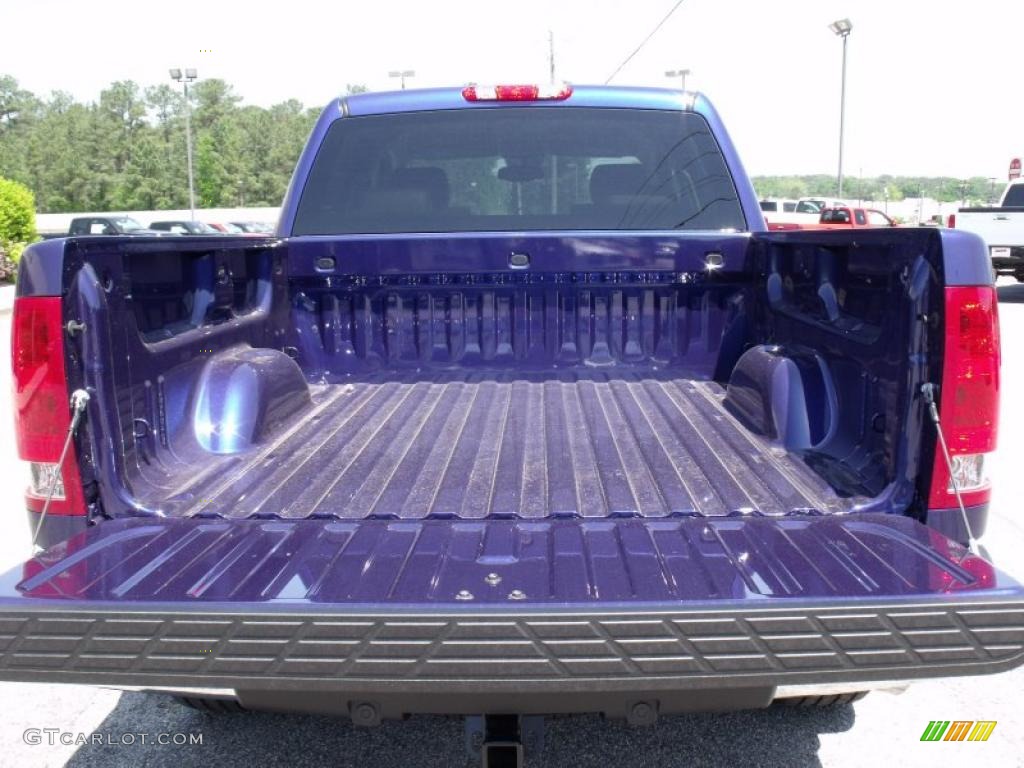 2010 Sierra 1500 SLE Crew Cab - Laser Blue Metallic / Ebony photo #15