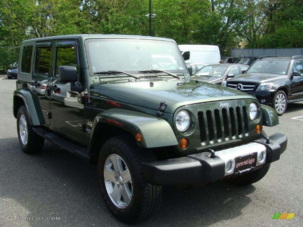 2008 Wrangler Unlimited Sahara 4x4 - Jeep Green Metallic / Dark Khaki/Medium Khaki photo #3
