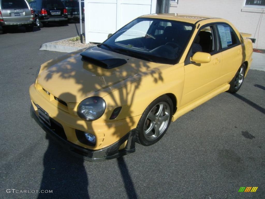 2003 Impreza WRX Sedan - Sonic Yellow / Black photo #1