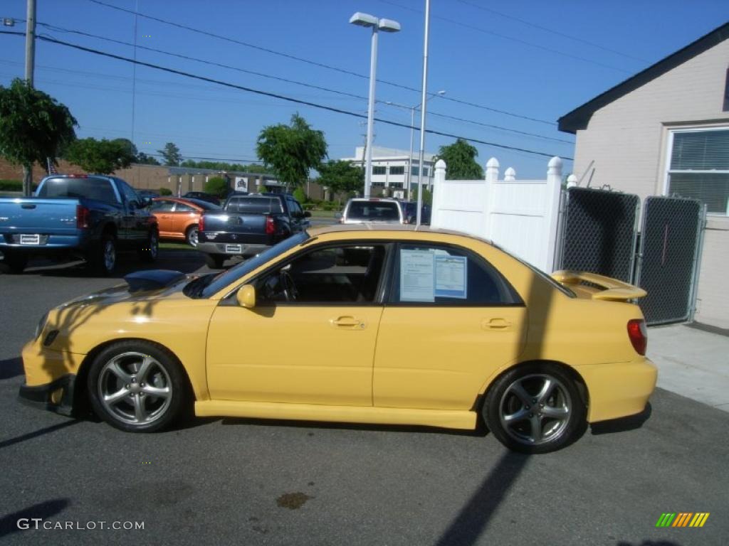 2003 Impreza WRX Sedan - Sonic Yellow / Black photo #2