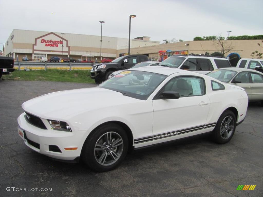2010 Mustang V6 Premium Coupe - Performance White / Stone photo #1