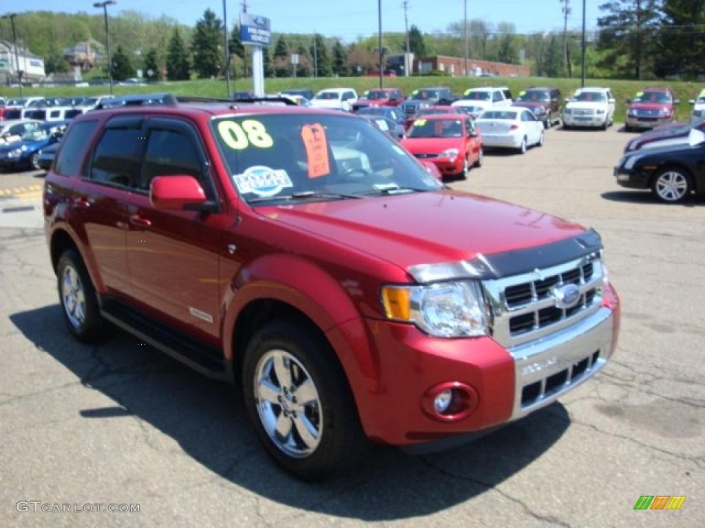 2008 Escape Limited 4WD - Redfire Metallic / Charcoal photo #6