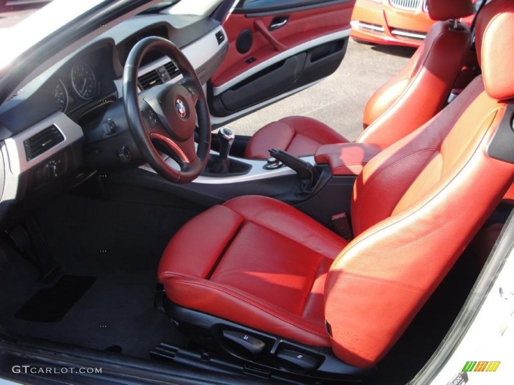2007 3 Series 328i Coupe - Alpine White / Coral Red/Black photo #6