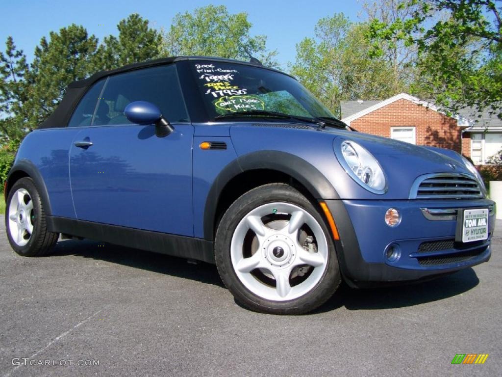 2006 Cooper Convertible - Cool Blue Metallic / Space Gray/Panther Black photo #1