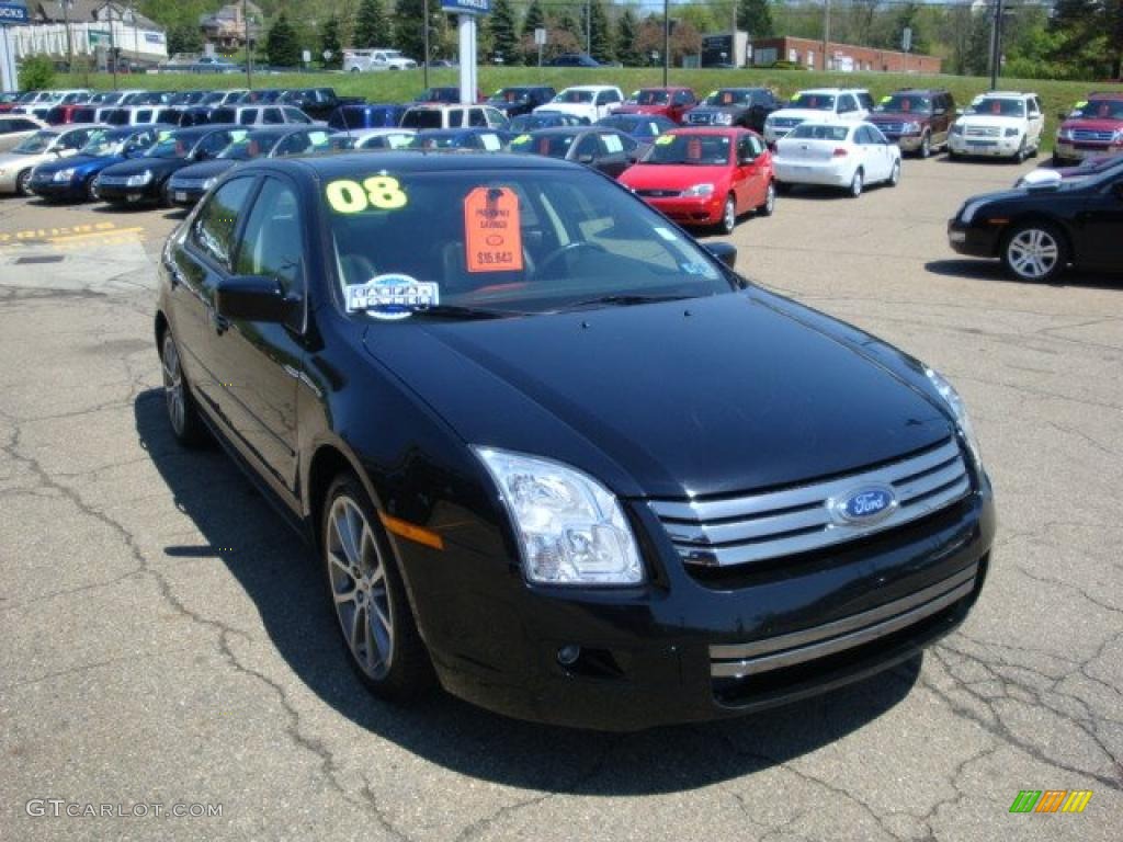 2008 Fusion SE - Black Ebony / Charcoal Black/Red photo #6