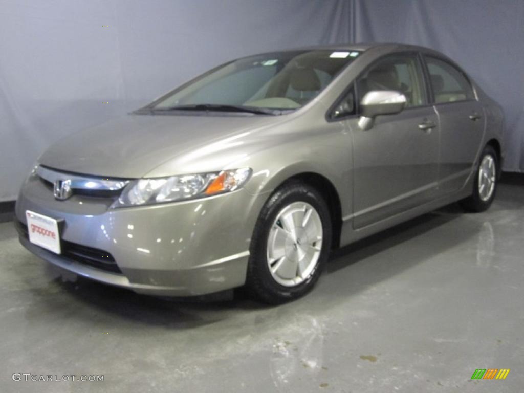 2008 Civic Hybrid Sedan - Borrego Beige Metallic / Ivory photo #1