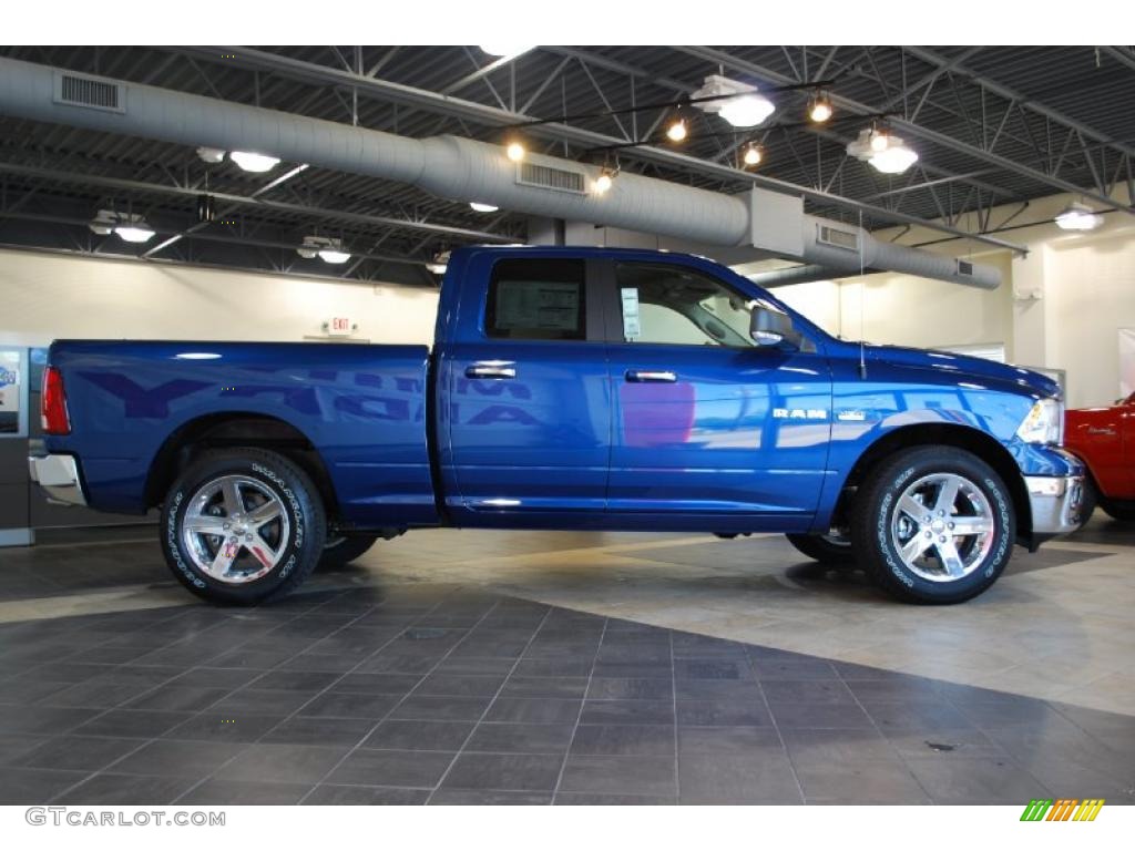 2010 Ram 1500 Big Horn Quad Cab - Deep Water Blue Pearl / Dark Slate/Medium Graystone photo #3