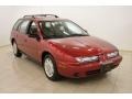 1997 Medium Red Saturn S Series SW2 Wagon  photo #1