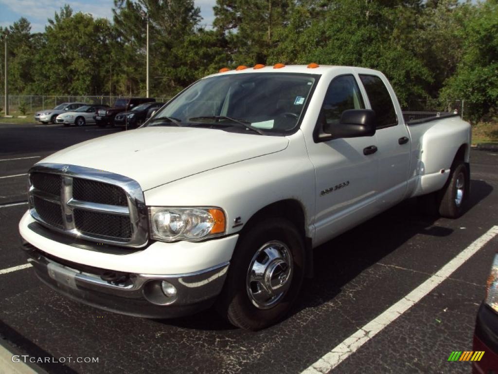 2003 Ram 3500 SLT Quad Cab Dually - Bright White / Dark Slate Gray photo #1