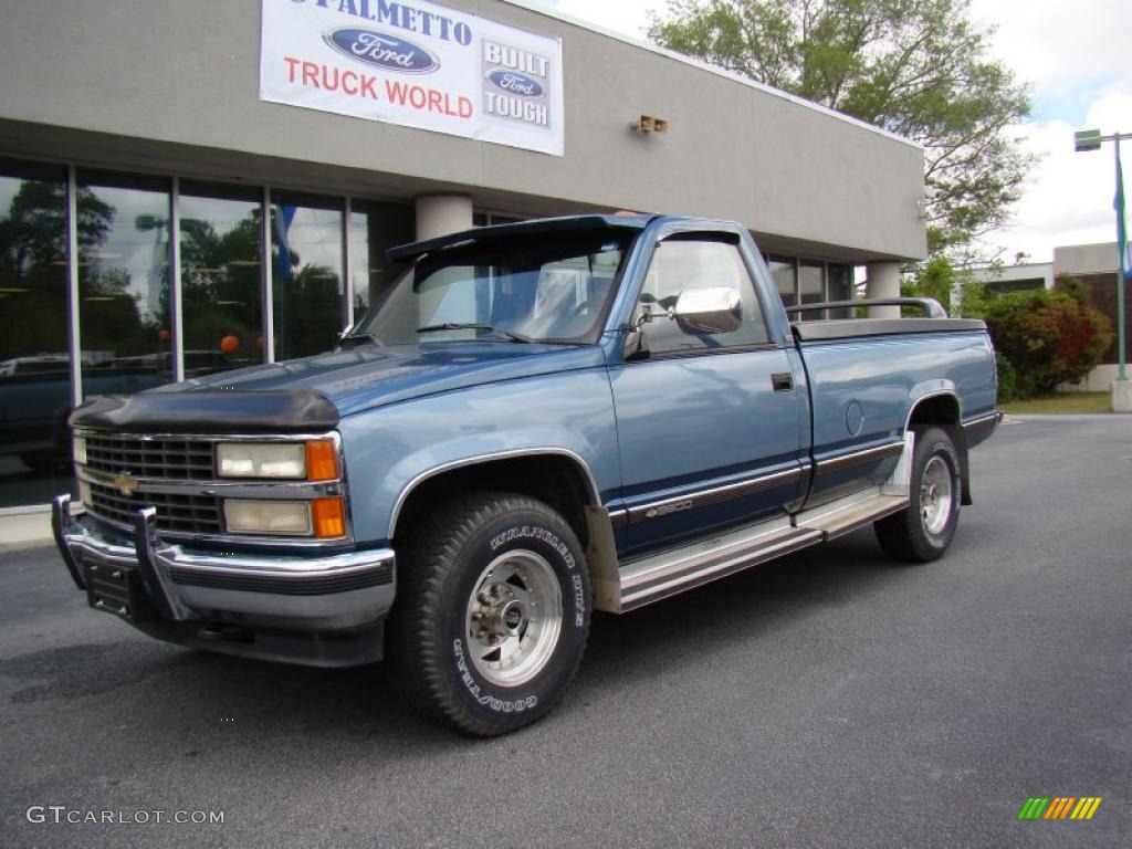 1990 C/K C3500 454 SS Regular Cab - Catalina Blue Metallic / Blue photo #2