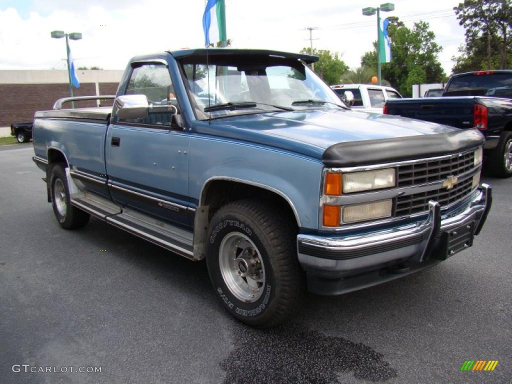 1990 C/K C3500 454 SS Regular Cab - Catalina Blue Metallic / Blue photo #4