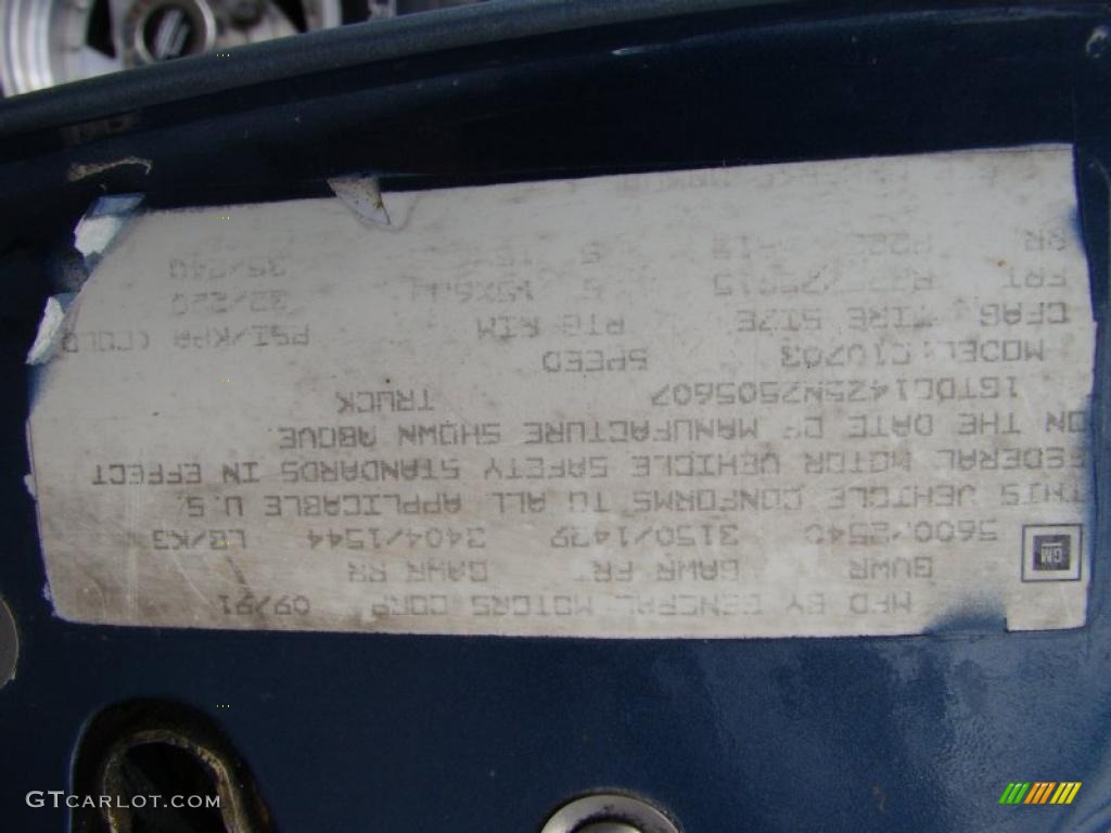 1990 C/K C3500 454 SS Regular Cab - Catalina Blue Metallic / Blue photo #21