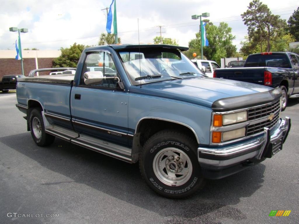 1990 C/K C3500 454 SS Regular Cab - Catalina Blue Metallic / Blue photo #24