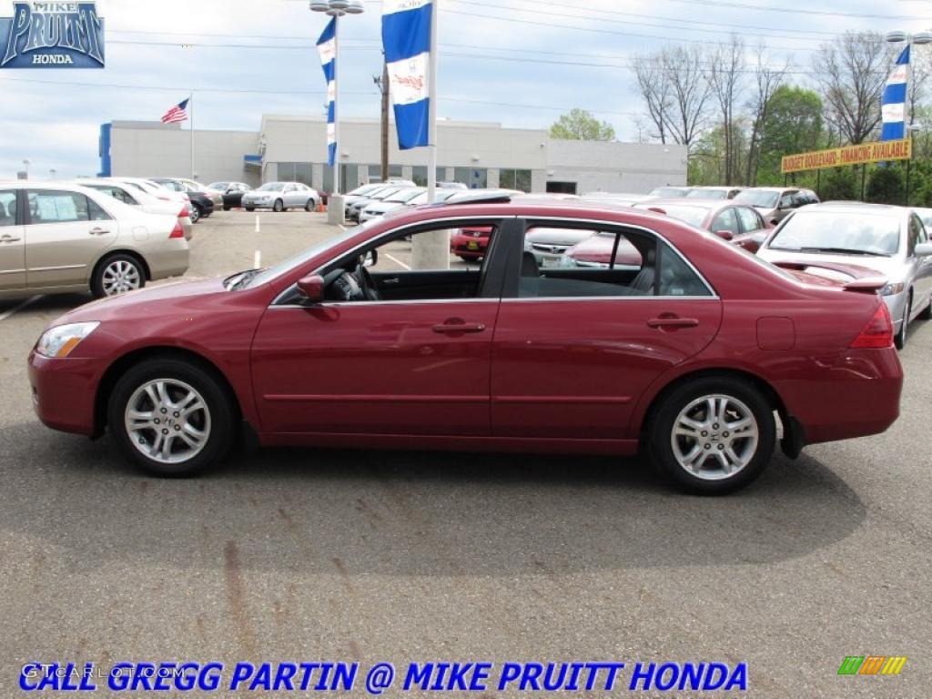 2007 Accord EX-L Sedan - Moroccan Red Pearl / Gray photo #1