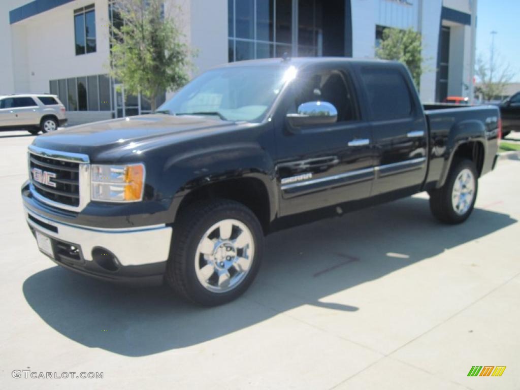 2010 Sierra 1500 SLE Crew Cab 4x4 - Onyx Black / Ebony photo #1