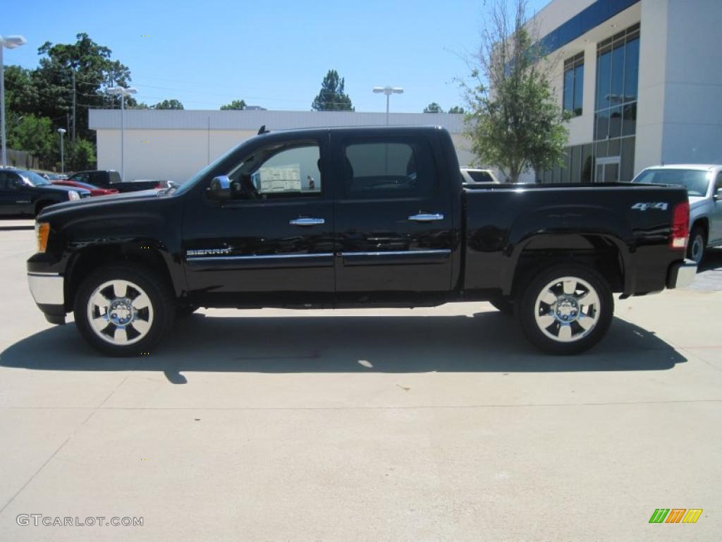 2010 Sierra 1500 SLE Crew Cab 4x4 - Onyx Black / Ebony photo #3