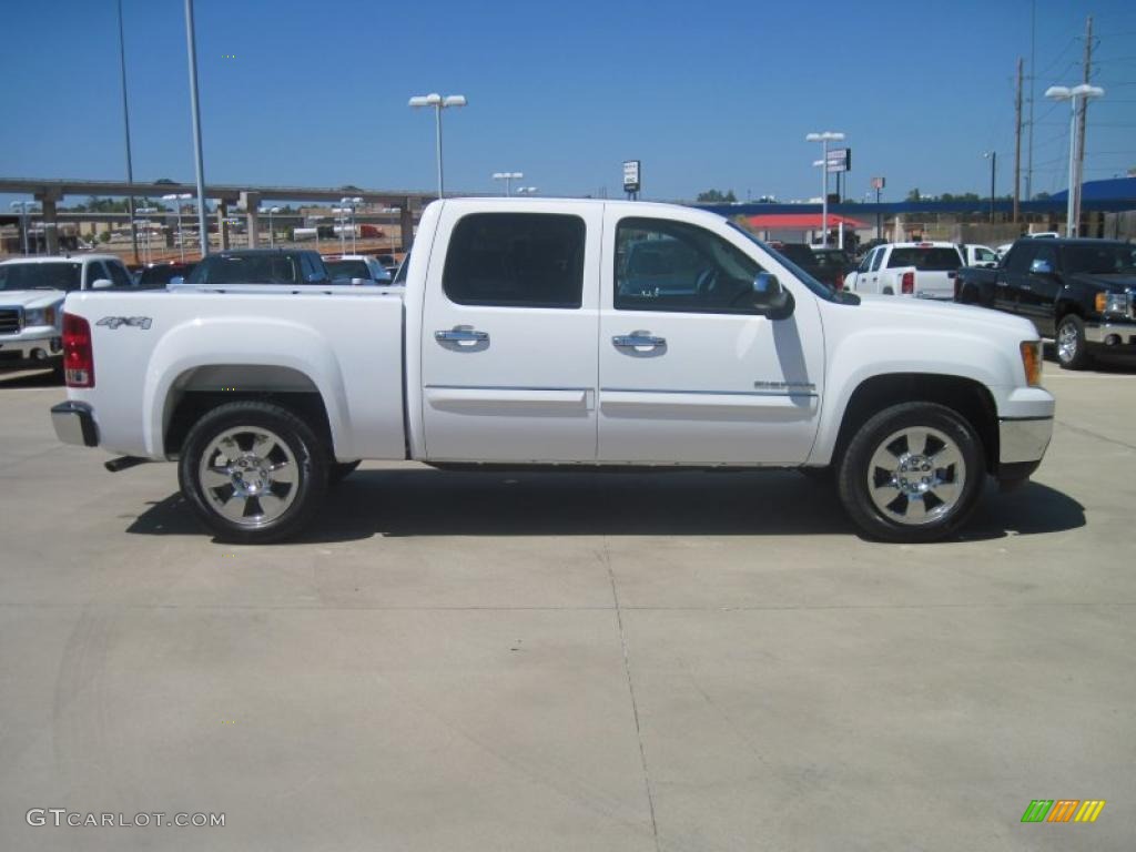 2010 Sierra 1500 SLE Crew Cab 4x4 - Summit White / Ebony photo #4