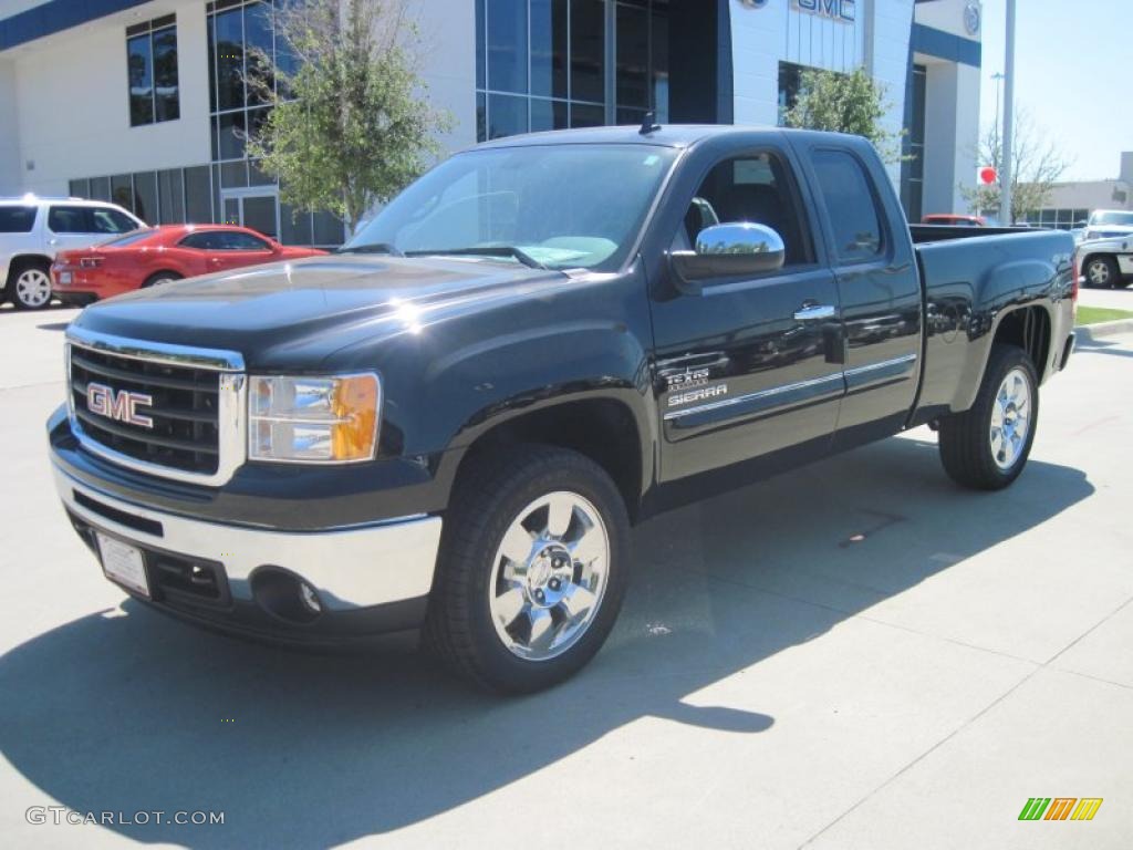 2010 Sierra 1500 SLE Extended Cab 4x4 - Onyx Black / Ebony photo #1