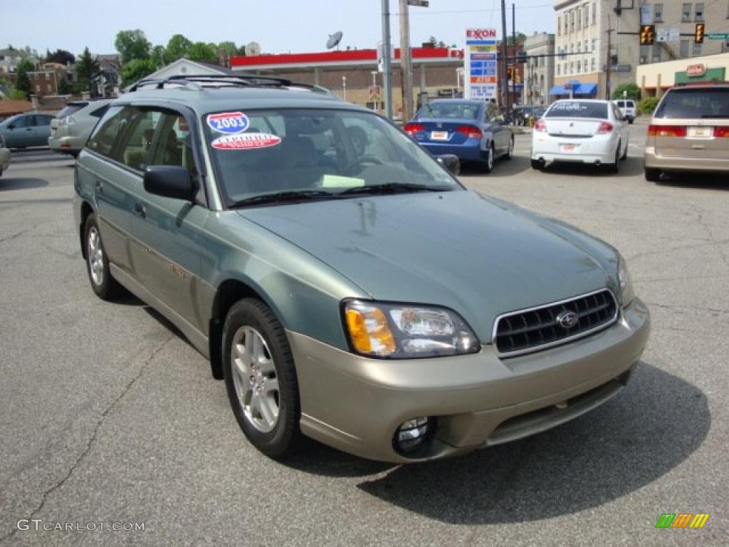 2003 Outback Wagon - Seamist Green Pearl / Beige photo #5