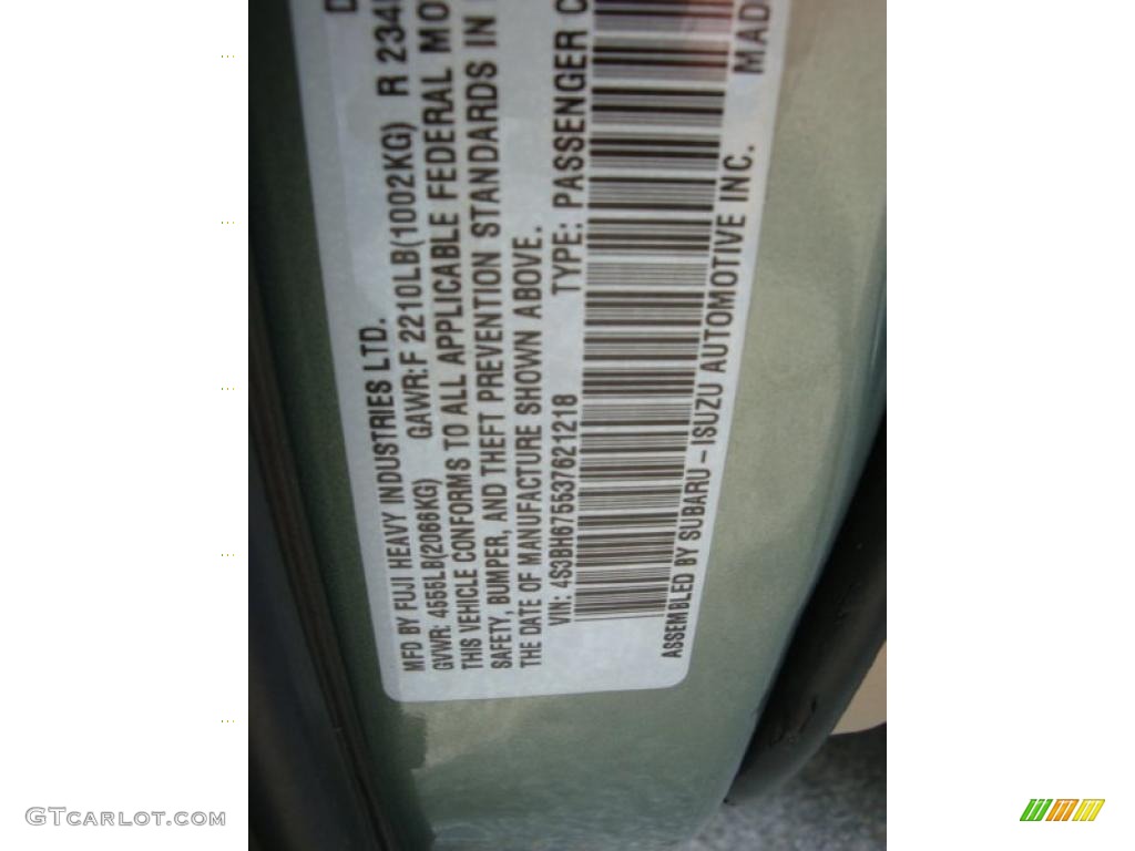 2003 Outback Wagon - Seamist Green Pearl / Beige photo #14