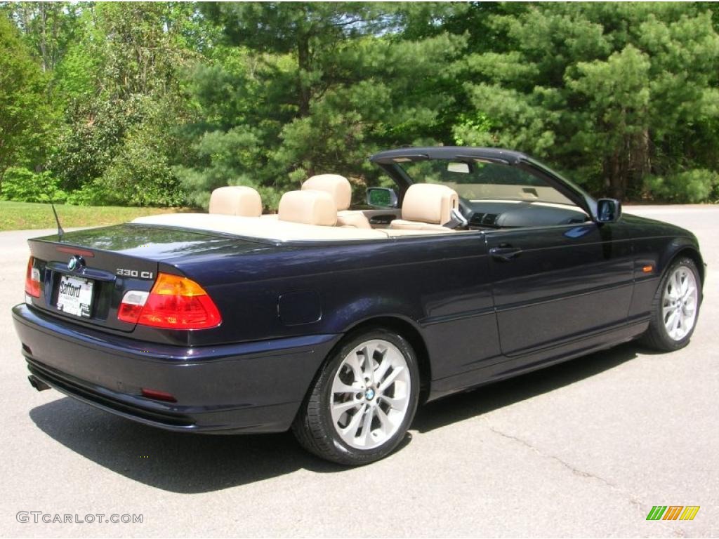 2002 3 Series 330i Convertible - Orient Blue Metallic / Sand photo #2