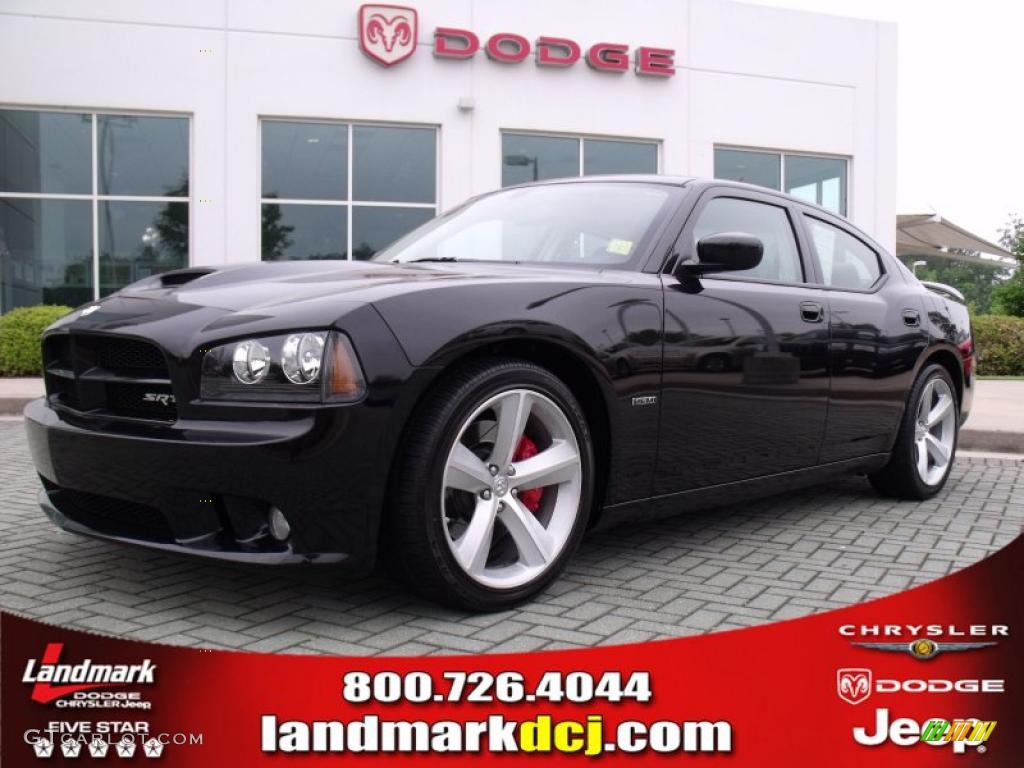 2008 Charger SRT-8 - Brilliant Black Crystal Pearl / Dark Slate Gray photo #1