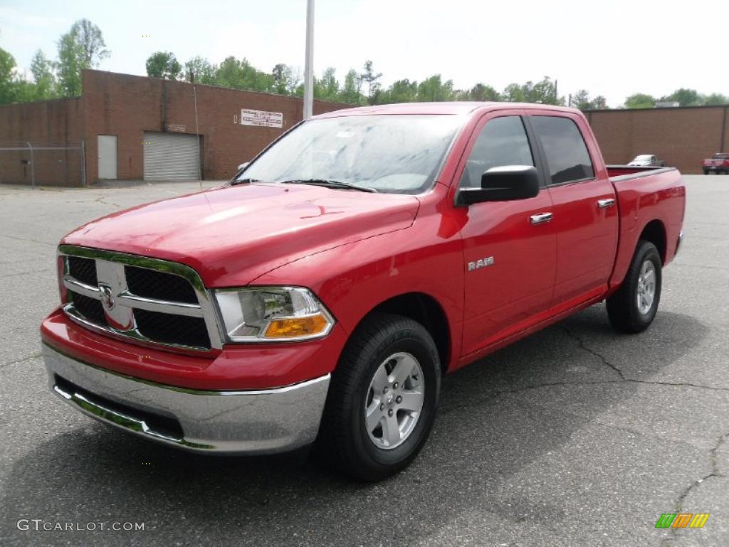 2010 Ram 1500 SLT Crew Cab - Flame Red / Dark Slate/Medium Graystone photo #1