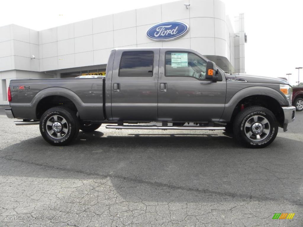 2011 F250 Super Duty Lariat Crew Cab 4x4 - Sterling Grey Metallic / Black Two Tone Leather photo #2