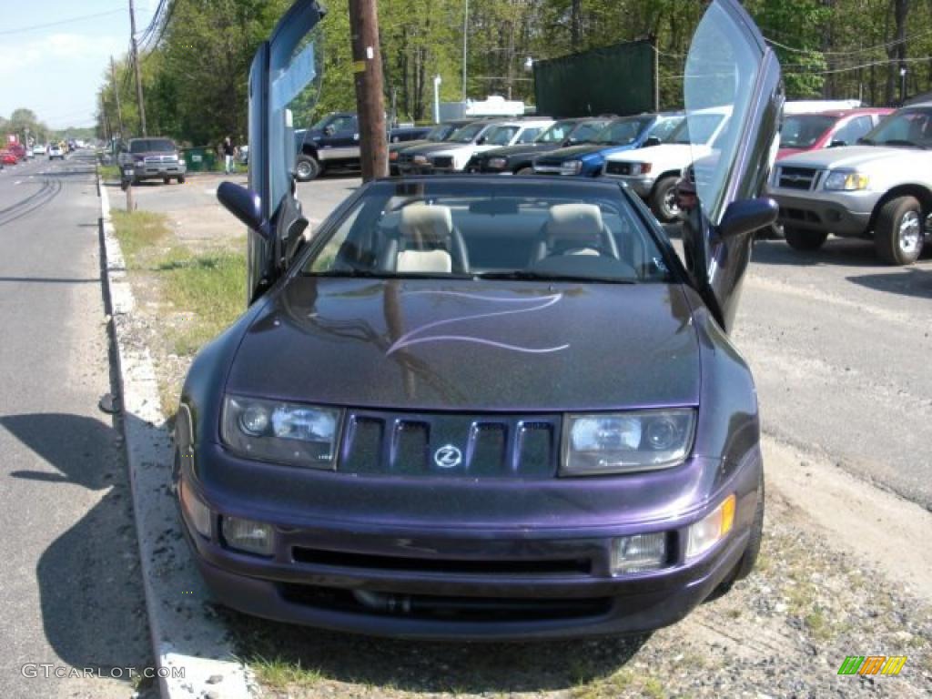 1996 300ZX Convertible - Deep Purple Metallic / Black/Beige photo #2