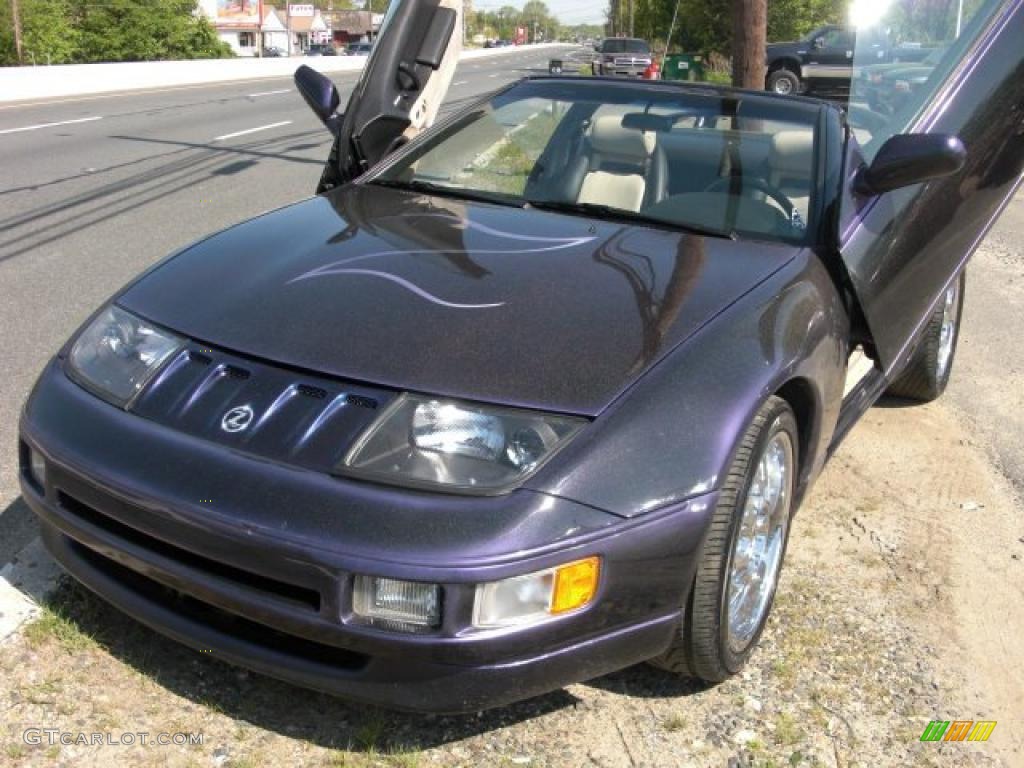 1996 300ZX Convertible - Deep Purple Metallic / Black/Beige photo #13