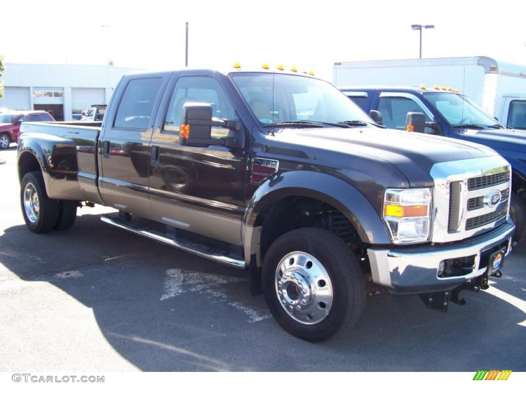 2008 F450 Super Duty Lariat Crew Cab 4x4 Dually - Dark Stone Brown Metallic / Tan photo #1