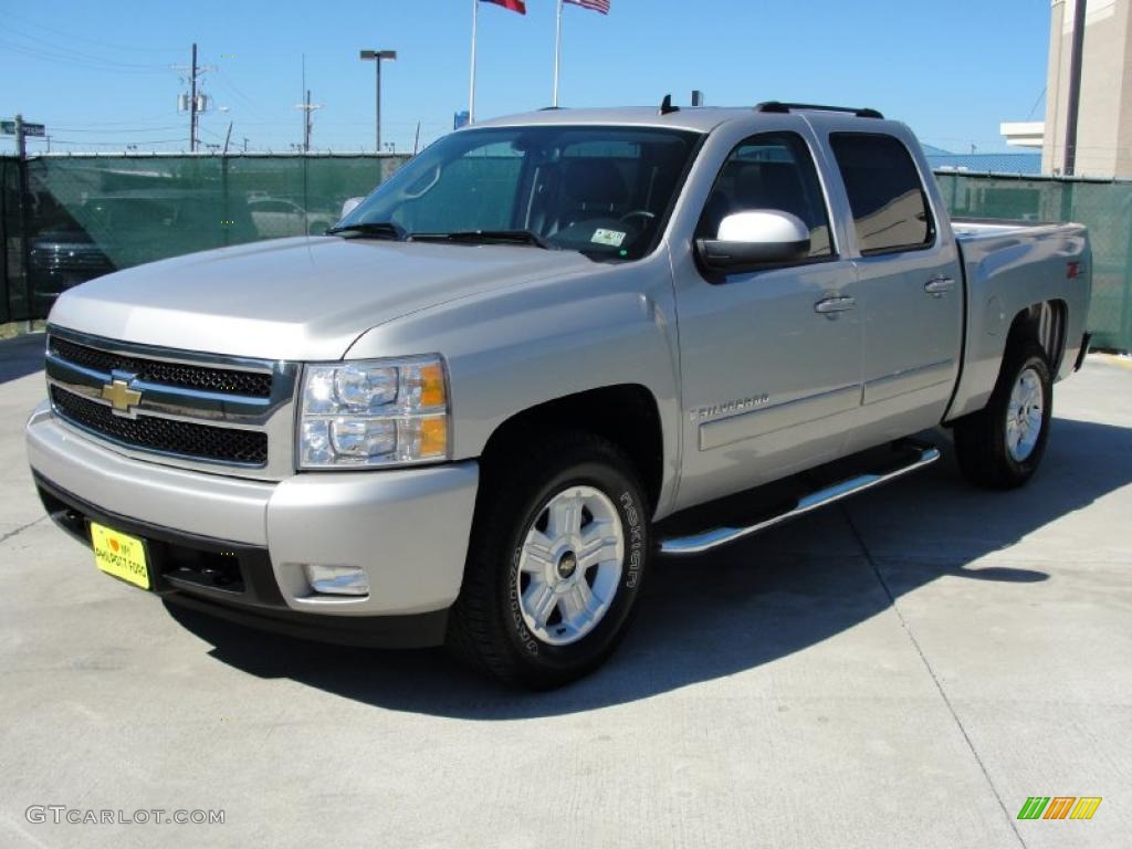 2008 Silverado 1500 LTZ Crew Cab 4x4 - Silver Birch Metallic / Ebony photo #7