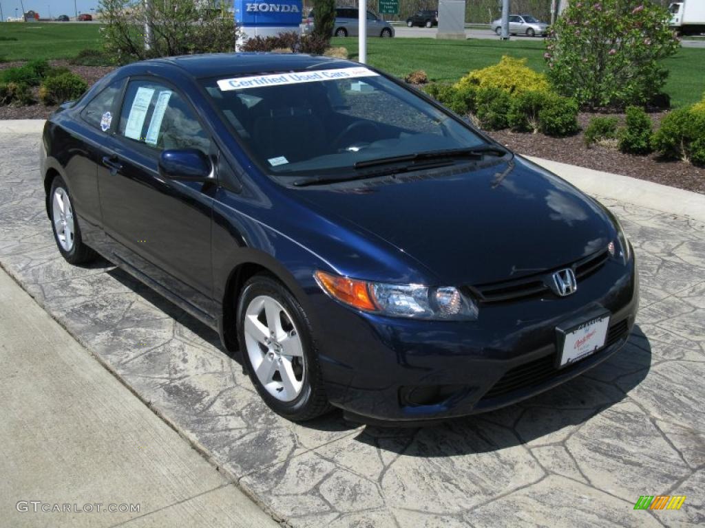 2007 Civic EX Coupe - Royal Blue Pearl / Gray photo #1