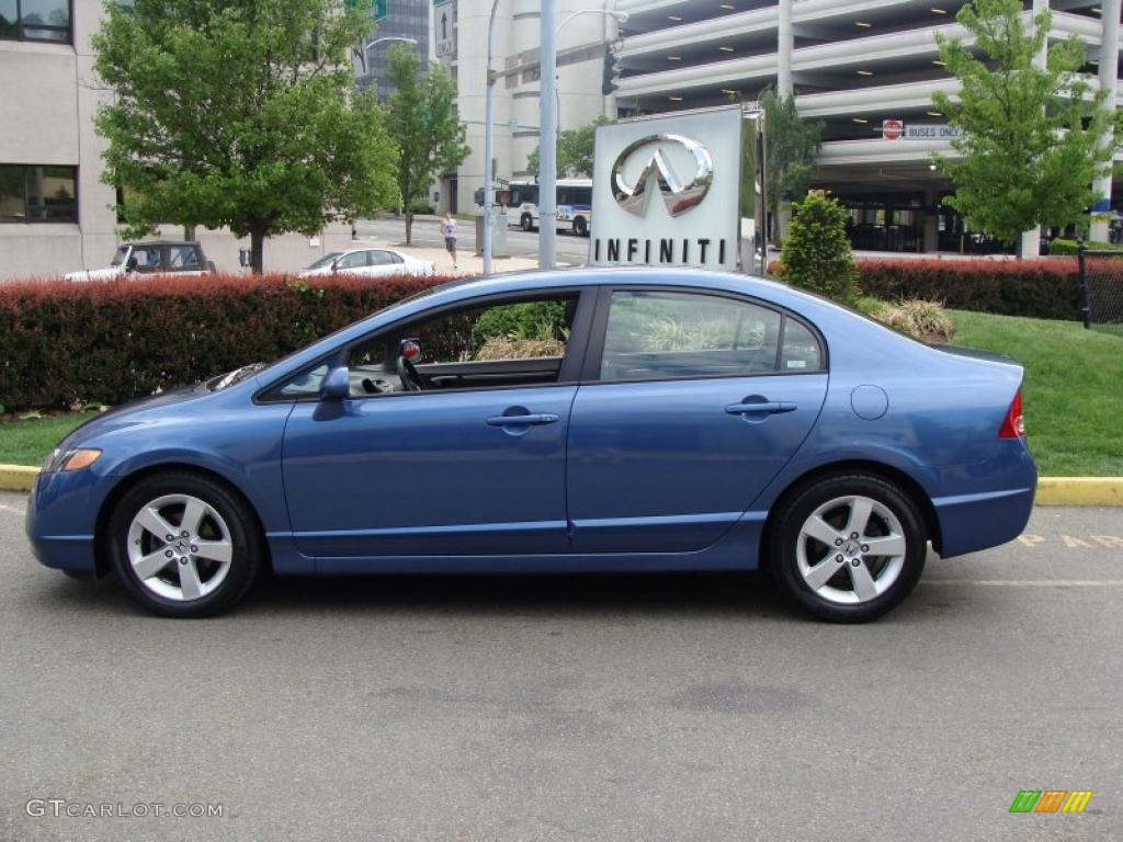 2008 Civic EX-L Sedan - Atomic Blue Metallic / Gray photo #16